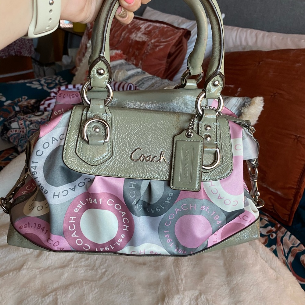 Pink and Gray Coach Purse